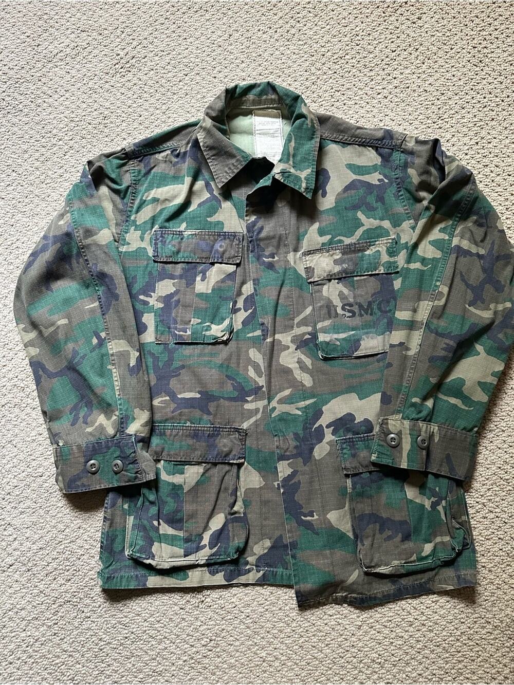VTG 1979 USMC ERDL Camo Tropical Combat Jacket Ripstop RDF Transitional Medium